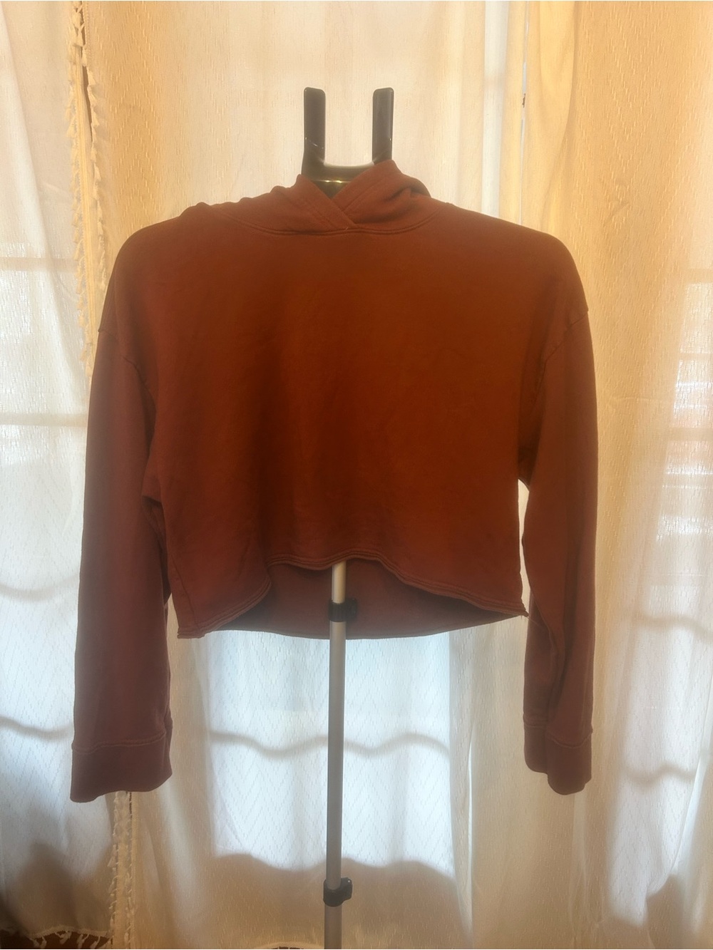 Nike Women’s Cropped Lightweight Yoga Hoodie - Rust Brown Size Small